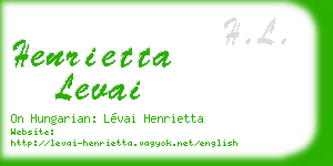henrietta levai business card