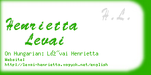 henrietta levai business card